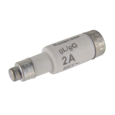 Eaton 2A Slow-Blow Ceramic Cartridge Fuse, 36 x 11mm [2NZ01 FUSE-D01 2A T GL/GG 400VAC E14]; 229-050