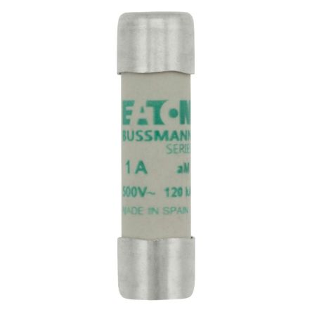 Eaton 1A Slow-Blow Cartridge Fuse, 10 x 38mm [C10M1 CYLINDRICAL FUSE 10 x 38 1A AM 500V AC]; 229-102