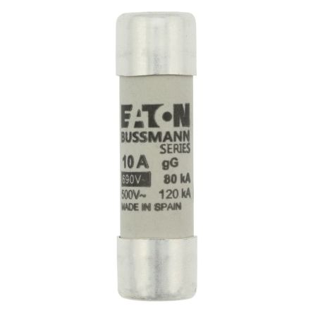 Eaton 10A gG/gL Cartridge Fuse, 14 x 51mm [C14G10 CYLINDRICAL FUSE 14 x 51 10A gG 690V AC]; 229-108