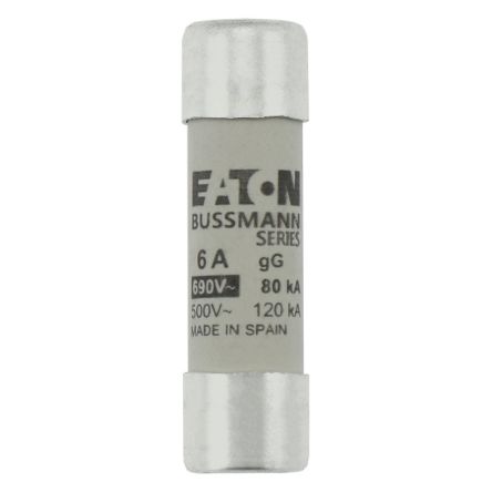 Eaton 6A gG/gL Cartridge Fuse, 14 x 51mm [C14G6]; 229-111