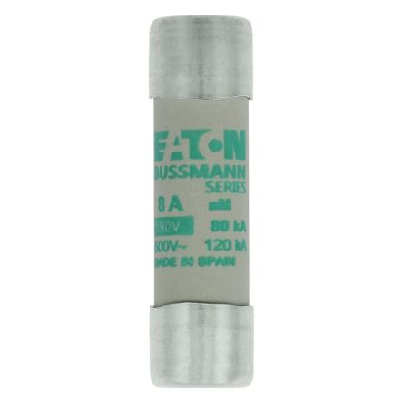Eaton 8A Slow-Blow Cartridge Fuse, 14 x 51mm [C14M8 CYLINDRICAL FUSE 14 x 51 8A AM 690V AC]; 229-115