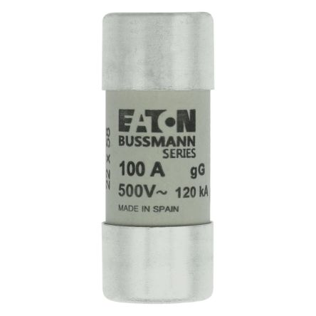 Eaton 100A Slow-Blow Cartridge Fuse, 22.2 x 58mm [C22G100]; 229-117