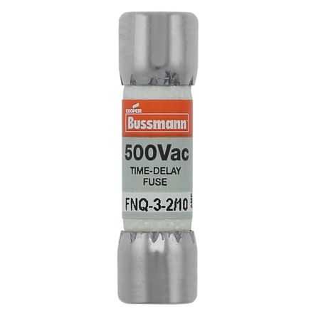 Eaton 3.2A T Nickel Plated Spring Brass (Terminal) Cartridge Fuse, 0.41 x 0.41in [FNQ-3-2/10]; 229-126