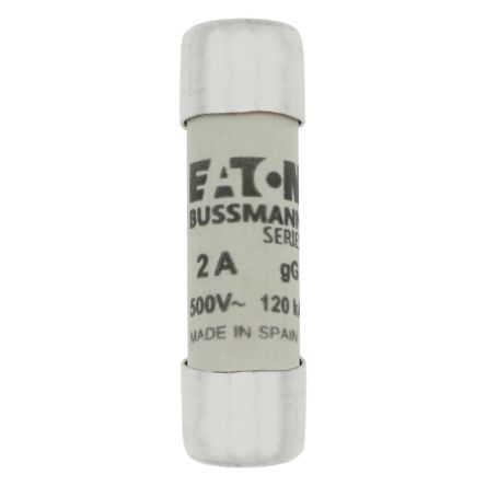 Eaton 2A gG/gL Cartridge Fuse, 10 x 38mm [C10G2 CYLINDRICAL FUSE 10 x 38 2A GG 500V AC]; 229-177