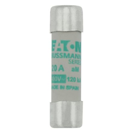 Eaton 20A Slow-Blow Cartridge Fuse, 10 x 38mm [C10M20 CYLINDRICAL FUSE 10 x 38 20A AM 400V AC]; 229-182