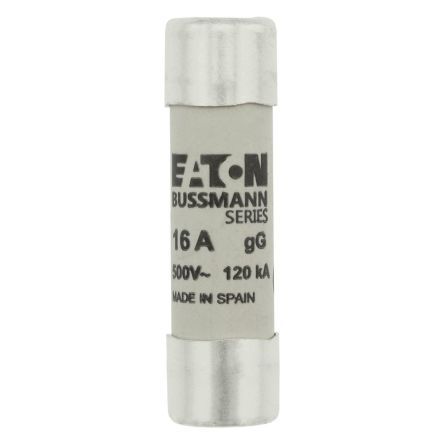 Eaton 16A Cartridge Fuses, 14 x 51mm [C14G16S CYL FUSE >STR >14 x 51 16A GG 500V AC]; 229-187