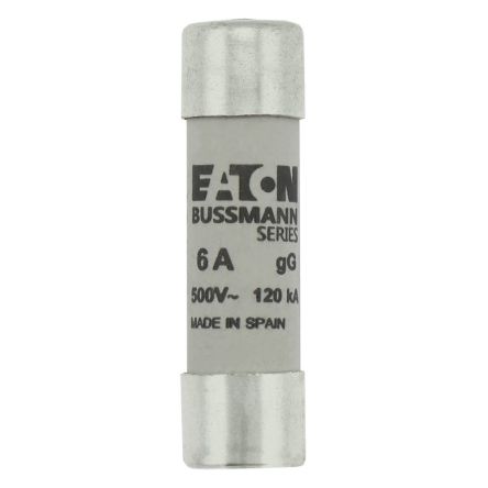 Eaton 6A Cartridge Fuses, 14 x 51mm [C14G6S CYL FUSE >STR >14 x 51 6A GG 690V AC]; 229-193