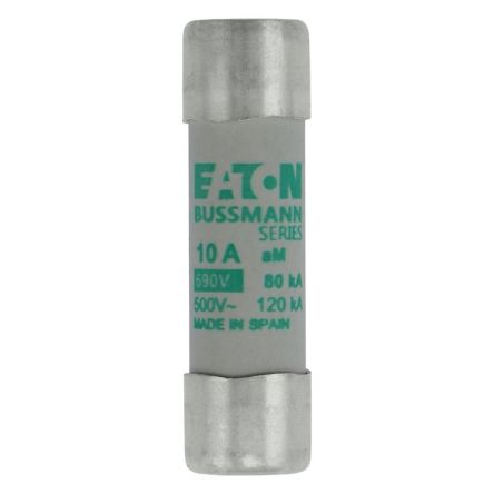 Eaton 10A Slow-Blow Cartridge Fuse, 14 x 51mm [C14M10 CYLINDRICAL FUSE 14 x 51 10A AM 690V AC]; 229-196