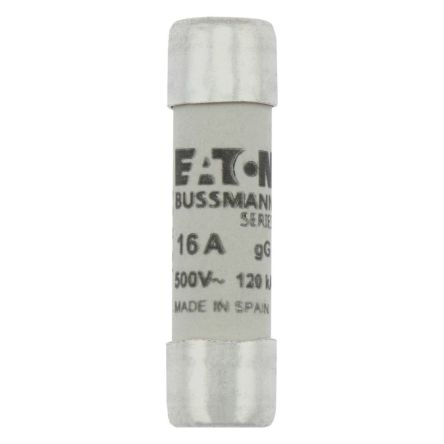 Eaton 16A gG/gL Cartridge Fuse, 10 x 38mm [C10G16 CYLINDRICAL FUSE 10 x 38 16A GG 500V AC]; 229-265