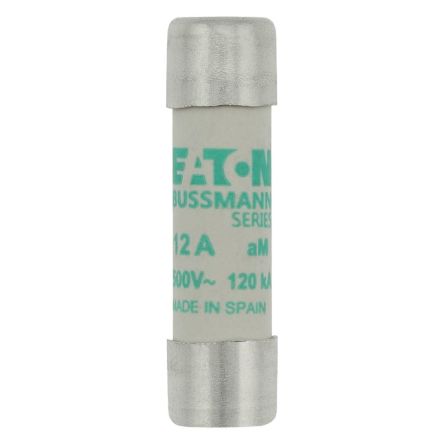 Eaton 12A Slow-Blow Cartridge Fuse, 10 x 38mm [C10M12 CYLINDRICAL FUSE 10 x 38 12A AM 500V AC]; 229-269