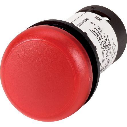 Eaton, Panel Mount Red LED Indicator, 22.5mm Cutout, IP67, IP69K, Dome [121636 C22-L-R-120]; 230-446