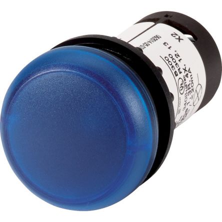 Eaton, Panel Mount Blue LED Indicator, 22.5mm Cutout, IP67, IP69K, Round [121648 C22-L-B-230]; 230-452