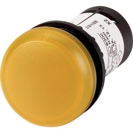 Eaton, Panel Mount White LED Indicator, 22.5mm Cutout, IP67, IP69K, Round [121647 C22-L-Y-230]; 230-537