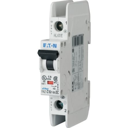 Eaton xEffect FAZ MCB, 1P, 2A Curve C, 220V DC, 10 kA Breaking Capacity [113752 FAZ-C2/1-NA-DC]; 230-893
