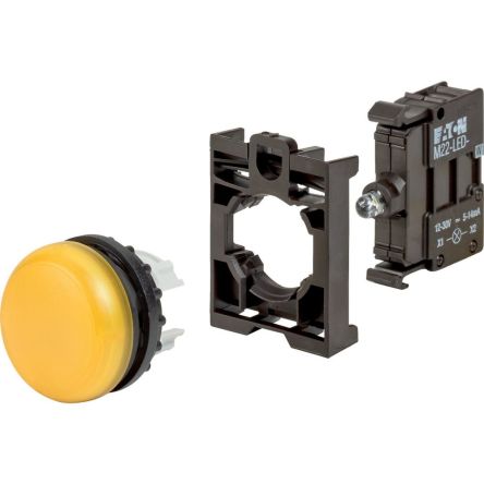 Eaton, Yellow LED Indicator, 22.5mm Cutout, IP67, IP69K, Round [110929 M22-L-Y-LED-BVP]; 231-508