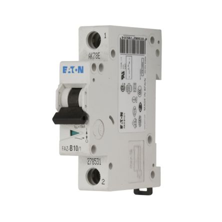 Eaton xEffect FAZ MCB, 1P, 10A Curve C, 250V DC, 10 kA Breaking Capacity [113759 FAZ-C10/1-NA-DC]; 231-938