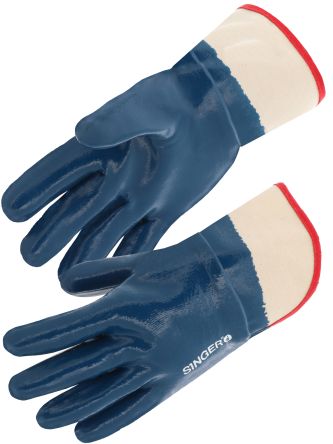 SINGER SAFETY NBR327T Blue Cotton Abrasion Resistant, Cut Resistant, Heat Resistant, Puncture Resistant, Tear Resistant [NBR327T09]; 234-946