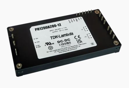 TDK-Lambda Power Supply, PH1200A280-12/T, 7.2 → 14.4V dc, 100A, 1.2kW, 1 Output, 200 → 425V dc Input [PH1200A280-12/T]; 235-122