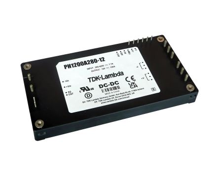 TDK-Lambda Power Supply, PH1200A280-48/T, 28.8 → 57.6V dc, 25A, 1.2kW, 1 Output, 200 → 425V dc Input [PH1200A280-48/T]; 235-126