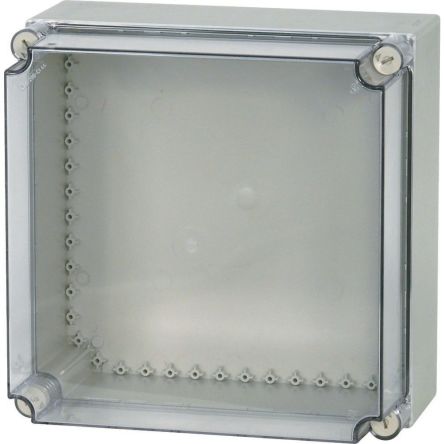 Eaton xEnergy Safety Series Grey Plastic General Purpose Enclosure, IP65, IK10, Transparent Lid, 375 x 375 x 225mm [036511 CI44X-200]; 235-370