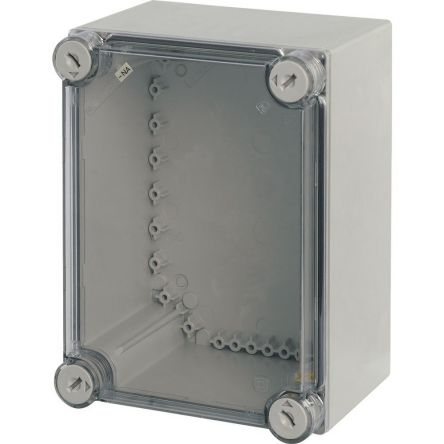 Eaton xEnergy Safety Series Light Grey Plastic General Purpose Enclosure, IP65, IK10, Transparent Lid, 250 x 187.5 x [002209 CI23X-125-NA]; 235-390