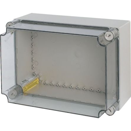 Eaton xEnergy Safety Series Light Grey Plastic General Purpose Enclosure, IP65, IK10, Transparent Lid, 250 x 375 x 225mm [002217 CI43X-200-NA]; 235-392