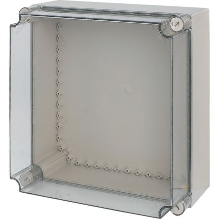 Eaton xEnergy Safety Series Grey Plastic General Purpose Enclosure, IP65, IK10, Transparent Lid, 375 x 375 x 225mm [002220 CI44X-200-NA]; 235-393