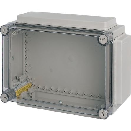 Eaton xEnergy Safety Series Grey Plastic General Purpose Enclosure, IP65, IK10, Flanged, Transparent Lid, 296 x 421 x [002241 CI43-150-NA]; 235-396