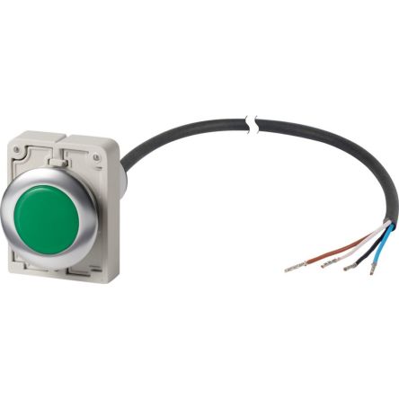 Eaton, Panel Mount Green LED Indicator, 30mm Cutout, Round [185954 C30C-FL-G-24-P62]; 239-939