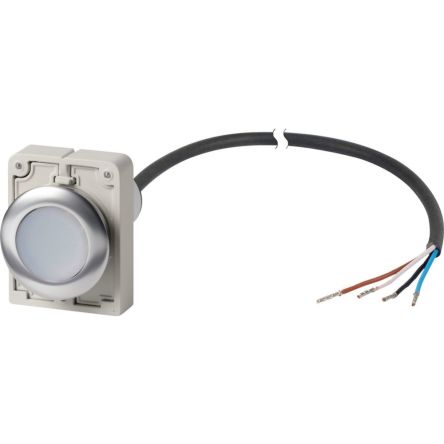 Eaton C30C Series Push Button Switch, Momentary, Spring Return, Cable Mount, 30.5mm Cutout, 1 NO, IP67, IP69K [186048 C30C-FD-W-K10-P62]; 239-953