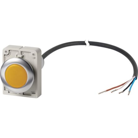 Eaton, Panel Mount White LED Indicator, 30mm Cutout, Round [186071 C30C-FL-Y-24-P65]; 239-960