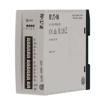 Eaton EU5E Series Digital I/O Module for Use with SmartWire-DT Network, Digital, None, 24 V dc [144060 EU5E-SWD-4DX]; 240-167