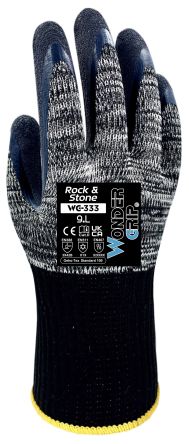 Wonder Grip WG-333 ROCK & STONE Black, Blue, White Cotton, Polyester Cut Resistant, General Purpose, Heat Resistant [WG3330712]; 240-406