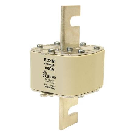 Eaton 1kA Ceramic Cartridge Fuse, 200 x 102mm [1000NHG4G 500V 1000A NH4 FUSE gG]; 240-513