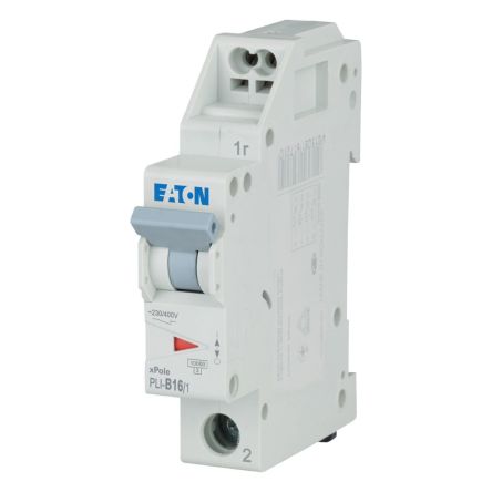 Eaton MCB, 1P, 16A Curve B, 230V AC, 10 kA Breaking Capacity [101251 PLI-B16/1]; 240-529