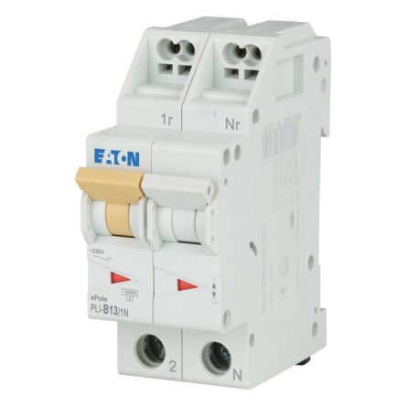 Eaton MCB, 1P, 13A Curve B, 230V AC, 10 kA Breaking Capacity [101271 PLI-B13/1N]; 240-535