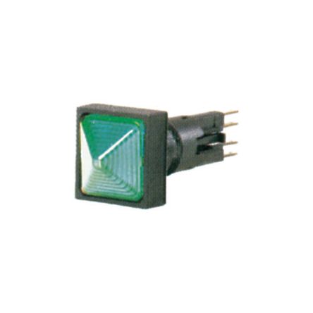 Eaton, Panel Mount Green LED Indicator, 16mm Cutout, IP65, Square [088483 Q18LH-GN/WB]; 240-684