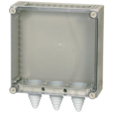Eaton Eaton xEnergy Series Light Grey Plastic General Purpose Enclosure, IP65, IK10, Transparent Lid, 375x375x150mm [088758 KST44-125]; 240-690