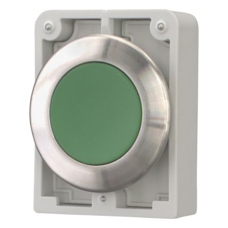 Eaton M30I Series Push Button Switch, Maintained, Panel Mount, 30.5mm Cutout, IP66, IP67, IP69 [188095 M30I-FDR-G]; 240-858
