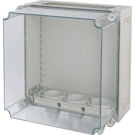 Eaton Eaton xEnergy Series Light Grey Plastic General Purpose Enclosure, IP65, IK10, Transparent Lid, 275 x 375 x 275mm [095877 KST44-250]; 240-973