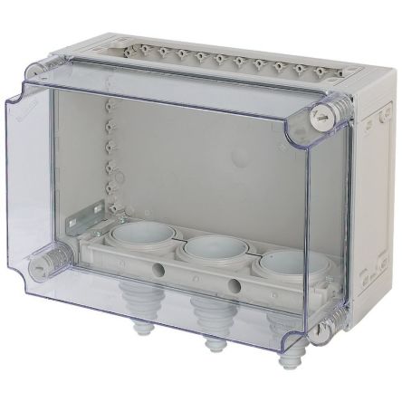 Eaton Eaton xEnergy Series Light Grey Plastic General Purpose Enclosure, IP65, IK10, Transparent Lid, 250x375x225mm [086385 KST43-200]; 241-036