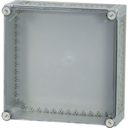 Eaton xEnergy Safety Series Light Grey Plastic General Purpose Enclosure, IP65, IK10, Transparent Lid, 375 x 375 x 150mm [031436 CI44E-125]; 241-044