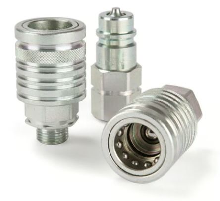 Parker Steel Male Hydraulic Quick Connect Coupling, M18 x 1.5 Male [4V54D6X4-D]; 241-569