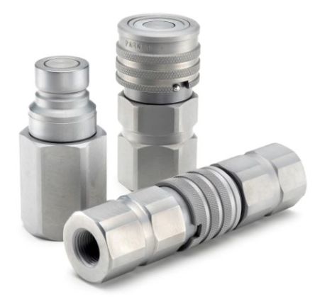 Parker Steel Female Hydraulic Quick Connect Coupling, G 3/8 Female [FEM-371-6FB]; 241-578