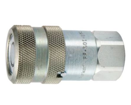Parker Steel Female Hydraulic Quick Connect Coupling, G 1/2 Female [FEM-501-8FB]; 241-581