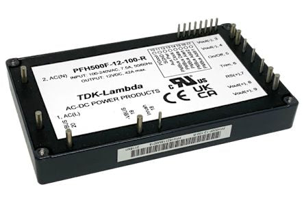 TDK-Lambda Switching Power Supply, PFH500F-48-0D0-R, 48V dc, 48A, 504W, 1 Output, 85 → 265V ac Input Voltage [PFH500F-48-0D0-R]; 242-693