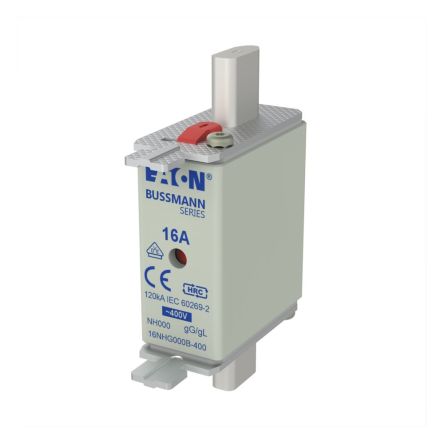 Eaton 16A NH Fuse, 51 x 21 x 79mm, 400V ac [16NHG000B-400 NH FUSE 16A 400V GG/GL SIZE 000]; 243-271