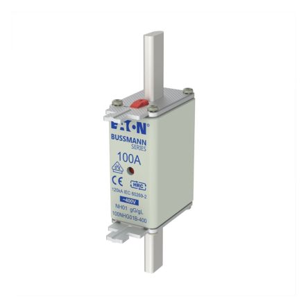 Eaton 100A NH Fuse, 58 x 30 x 135mm, 400V ac [100NHG01B-400 NH FUSE 100A 400V GG/GL SIZE 01]; 243-491