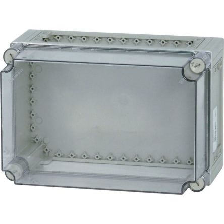 Eaton xEnergy Safety Series Grey Plastic General Purpose Enclosure, IP65, IK10, Flanged, Transparent Lid, 250 x 375 x [027019 CI43-200]; 243-921