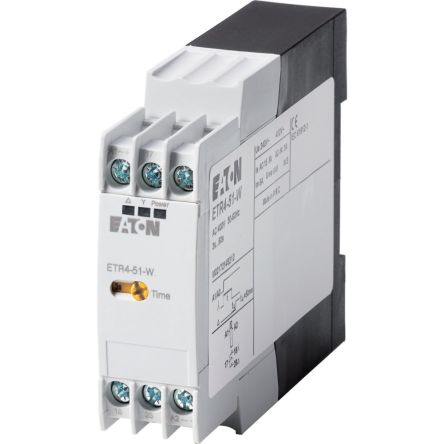 Eaton Series ETR4 Series DIN Rail Mount Timer Relay, 400V ac, 1-Contact, 3 → 60s, 1-Function [031885 ETR4-51-W]; 243-940